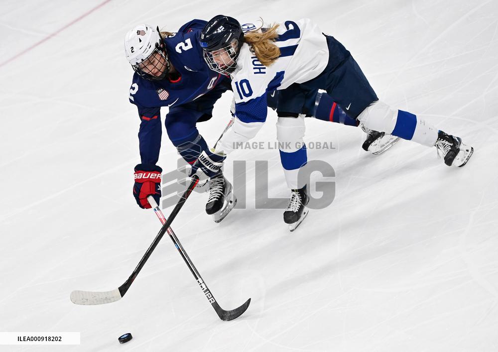 (BEIJING2022)CHINA-BEIJING-OLYMPIC WINTER GAMES-ICE HOCKEY-WOMEN'S PLAYOFF SEMIFINAL-USA VS FIN(CN)
