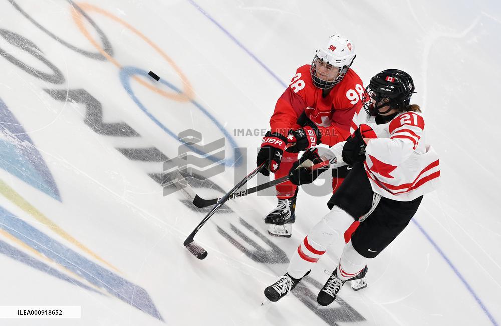 (BEIJING2022)CHINA-BEIJING-OLYMPIC WINTER GAMES-ICE HOCKEY-WOMEN'S PLAYOFF SEMIFINAL-CANADA VS SWITZERLAND (CN)