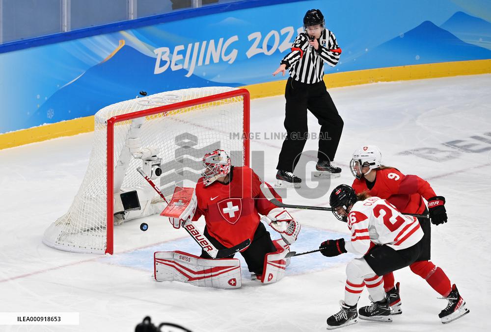 (BEIJING2022)CHINA-BEIJING-OLYMPIC WINTER GAMES-ICE HOCKEY-WOMEN'S PLAYOFF SEMIFINAL-CANADA VS SWITZERLAND (CN)