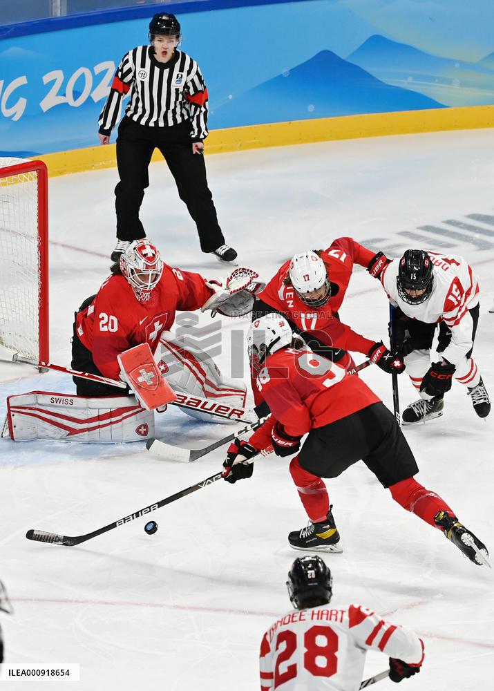 (BEIJING2022)CHINA-BEIJING-OLYMPIC WINTER GAMES-ICE HOCKEY-WOMEN'S PLAYOFF SEMIFINAL-CANADA VS SWITZERLAND (CN)