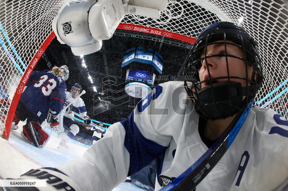 (BEIJING2022)CHINA-BEIJING-OLYMPIC WINTER GAMES-ICE HOCKEY-WOMEN'S PLAYOFF SEMIFINAL-USA VS FIN(CN)
