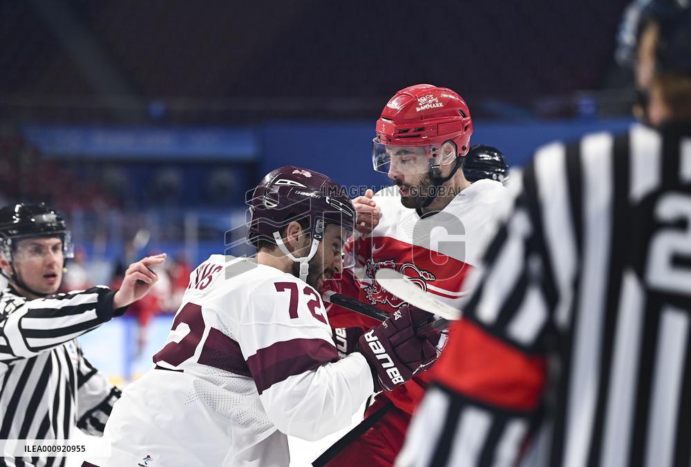 (BEIJING2022)CHINA-BEIJING-OLYMPIC WINTER GAMES-ICE HOCKEY-MEN'S QUALIFICATION PLAY-OFF-DEN VS LAT (CN)