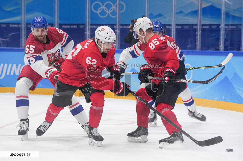 (BEIJING2022)CHINA-BEIJING-OLYMPIC WINTER GAMES-ICE HOCKEY-MEN'S QUALIFICATION PLAYOFF-CZE VS SUI (CN)