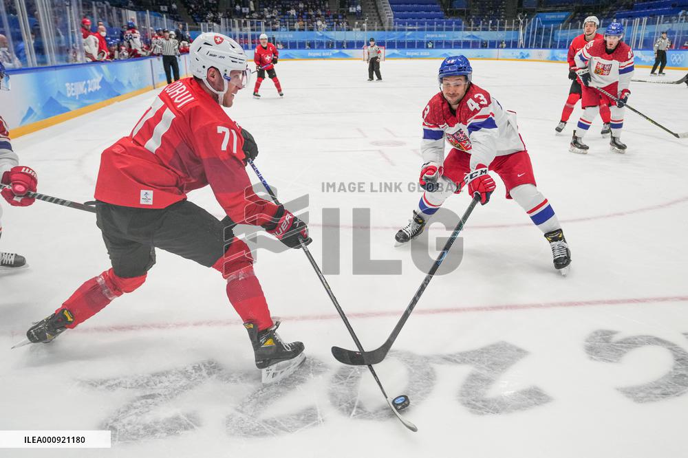 (BEIJING2022)CHINA-BEIJING-OLYMPIC WINTER GAMES-ICE HOCKEY-MEN'S QUALIFICATION PLAYOFF-CZE VS SUI (CN)