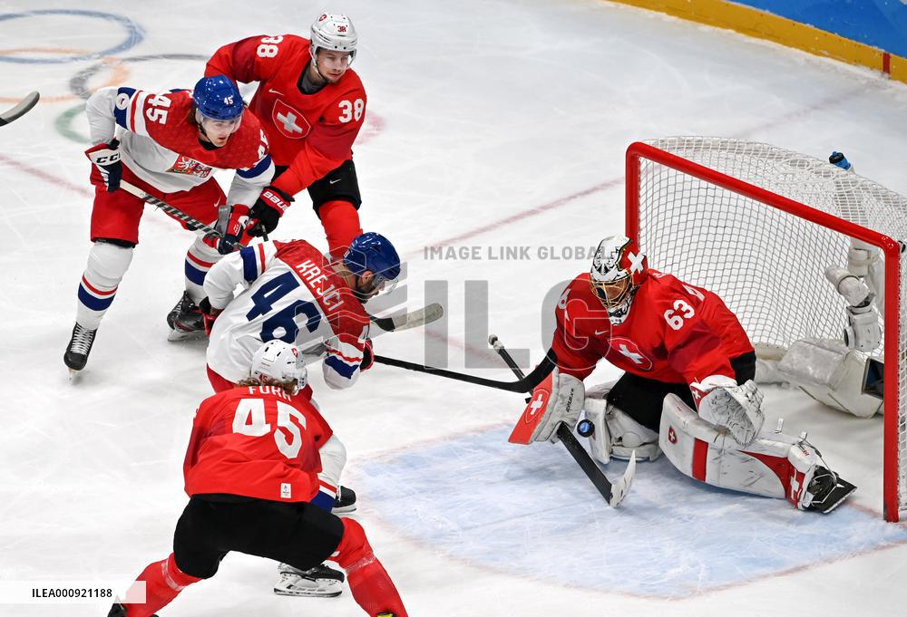 (BEIJING2022)CHINA-BEIJING-OLYMPIC WINTER GAMES-ICE HOCKEY-MEN'S QUALIFICATION PLAYOFF-CZE VS SUI(CN)
