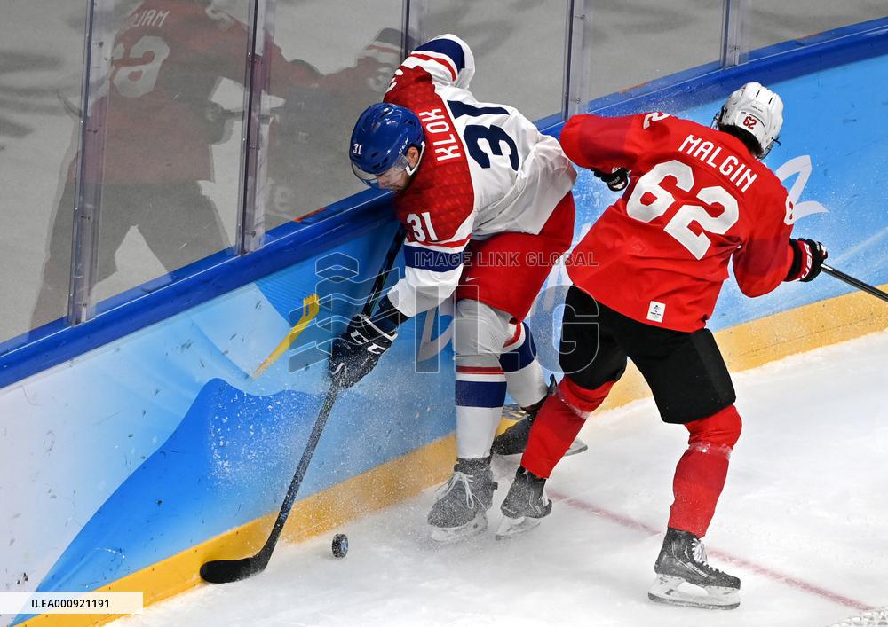 (BEIJING2022)CHINA-BEIJING-OLYMPIC WINTER GAMES-ICE HOCKEY-MEN'S QUALIFICATION PLAYOFF-CZE VS SUI(CN)