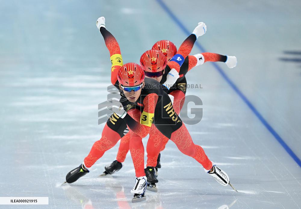 (BEIJING2022)CHINA-BEIJING-OLYMPIC WINTER GAMES-SPEED SKATING-MEN'S TEAM PURSUIT (CN)