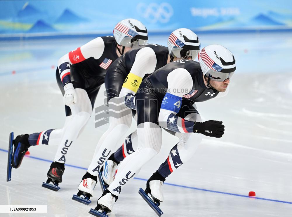 (BEIJING2022)CHINA-BEIJING-OLYMPIC WINTER GAMES-SPEED SKATING-MEN'S TEAM PURSUIT (CN)
