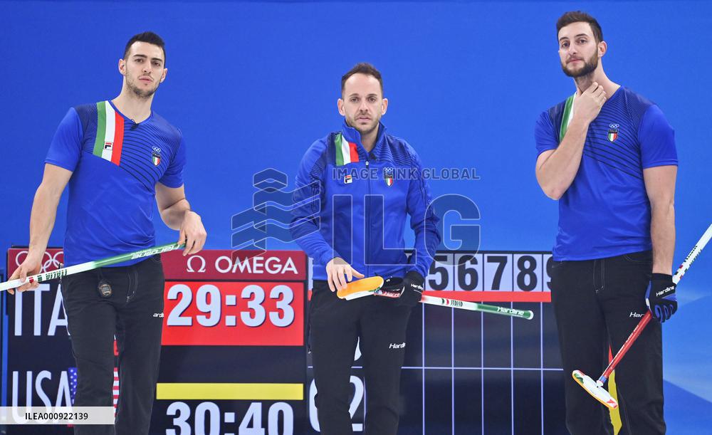 (BEIJING2022)CHINA-BEIJING-WINTER OLYMPIC GAMES-CURLING-MEN'S ROUND ROBIN-ITA vs USA (CN)