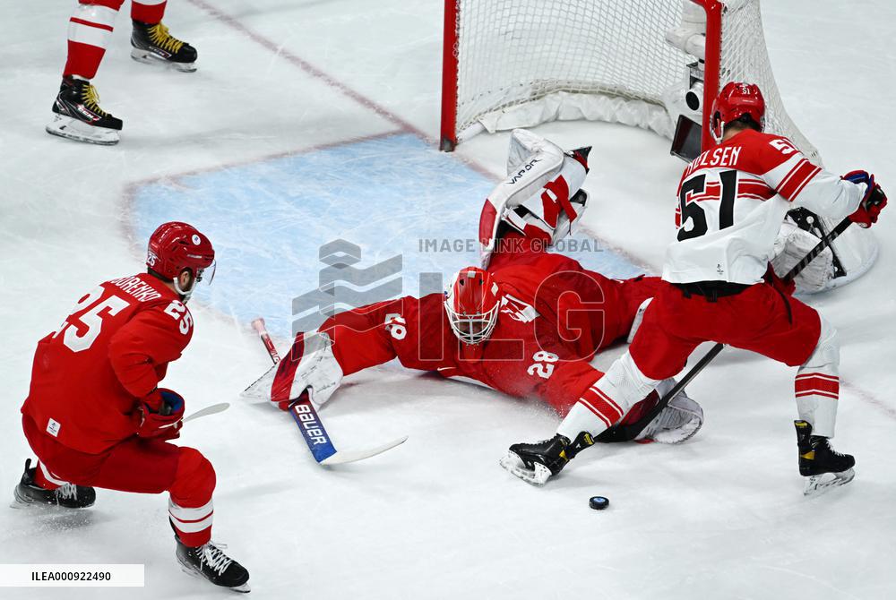(BEIJING2022)CHINA-BEIJING-OLYMPIC WINTER GAMES-ICE HOCKEY-MEN'S QUATERFINAL-ROC VS DEN (CN)