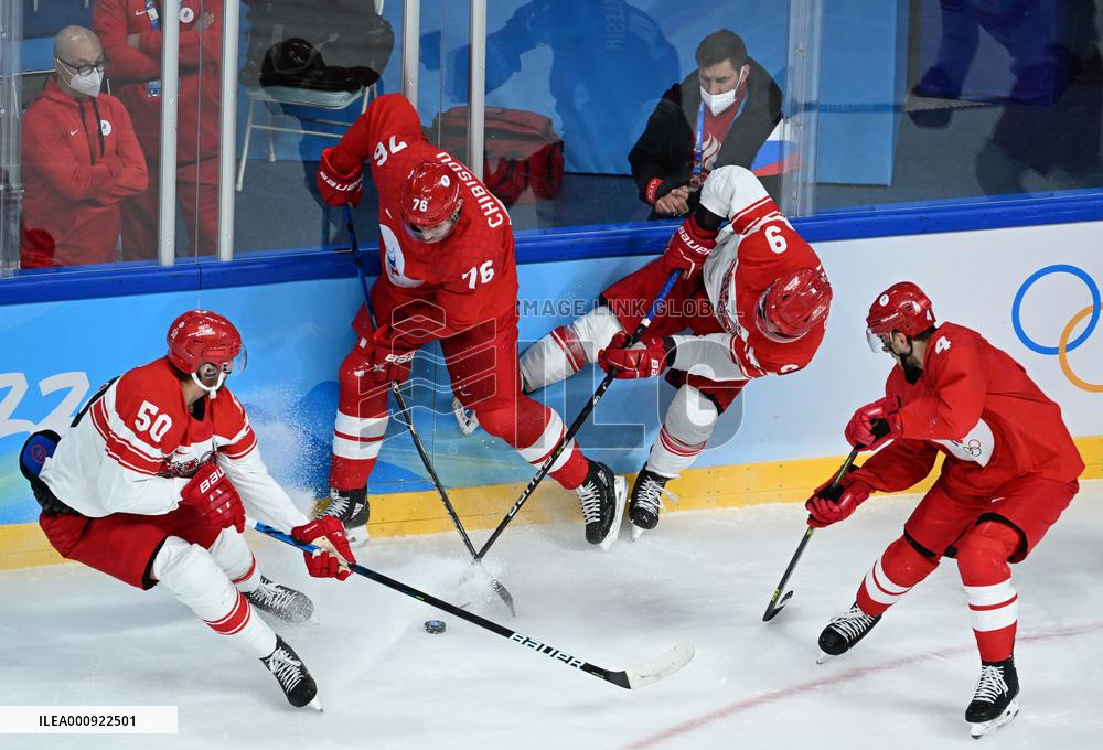 (BEIJING2022)CHINA-BEIJING-OLYMPIC WINTER GAMES-ICE HOCKEY-MEN'S QUATERFINAL-ROC VS DEN (CN)