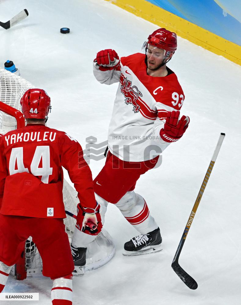 (BEIJING2022)CHINA-BEIJING-OLYMPIC WINTER GAMES-ICE HOCKEY-MEN'S QUATERFINAL-ROC VS DEN (CN)