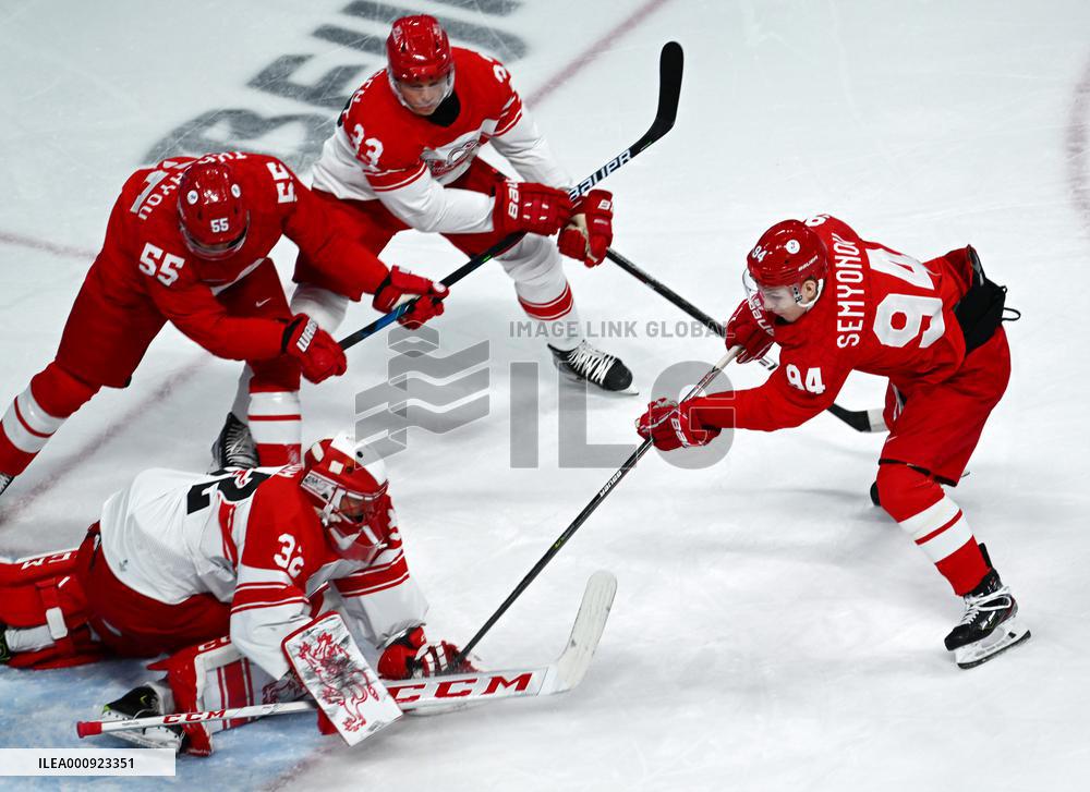 (XHTP)(BEIJING2022)CHINA-BEIJING-OLYMPIC WINTER GAMES-ICE HOCKEY-MEN'S QUATERFINAL-ROC VS DEN (CN)