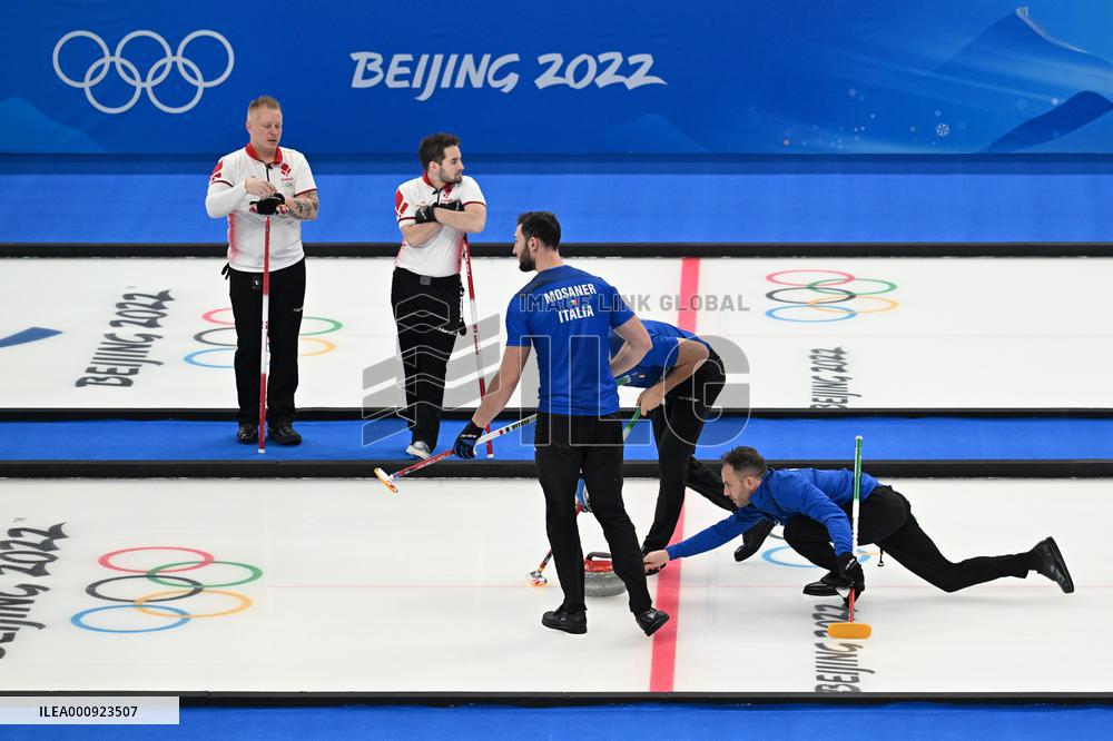(BEIJING2022)CHINA-BEIJING-OLYMPIC WINTER GAMES-CURLING-MEN'S ROUND ROBIN SESSION-ITA VS DEN (CN)