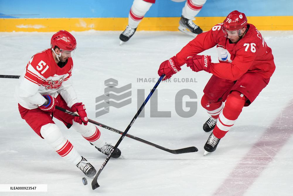 (BEIJING2022)CHINA-BEIJING-OLYMPIC WINTER GAMES-ICE HOCKEY-MEN'S QUATERFINAL-ROC VS DEN (CN)