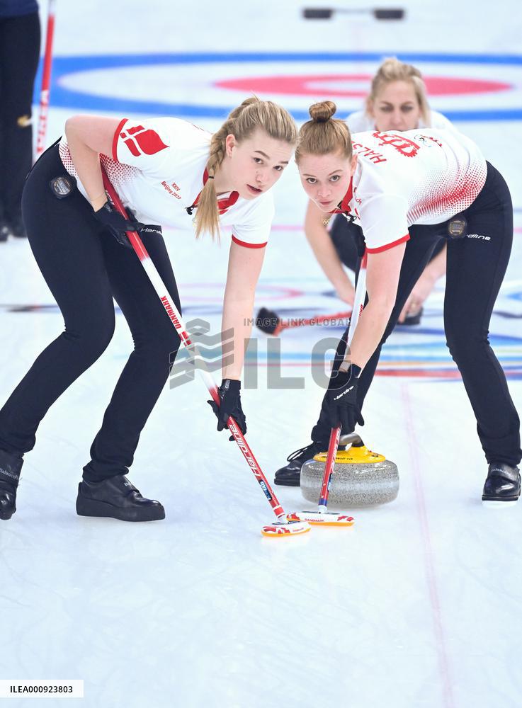 (BEIJING2022)CHINA-BEIJING-OLYMPIC WINTER GAMES-CURLING-WOMEN'S ROUND ROBIN SESSION-KOR VS DEN (CN)