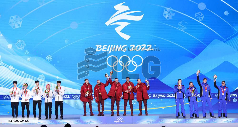 (BEIJING2022)CHINA-BEIJING-OLYMPIC WINTER GAMES-AWARDING CEREMONY-SHORT TRACK SPEED SKATING (CN)