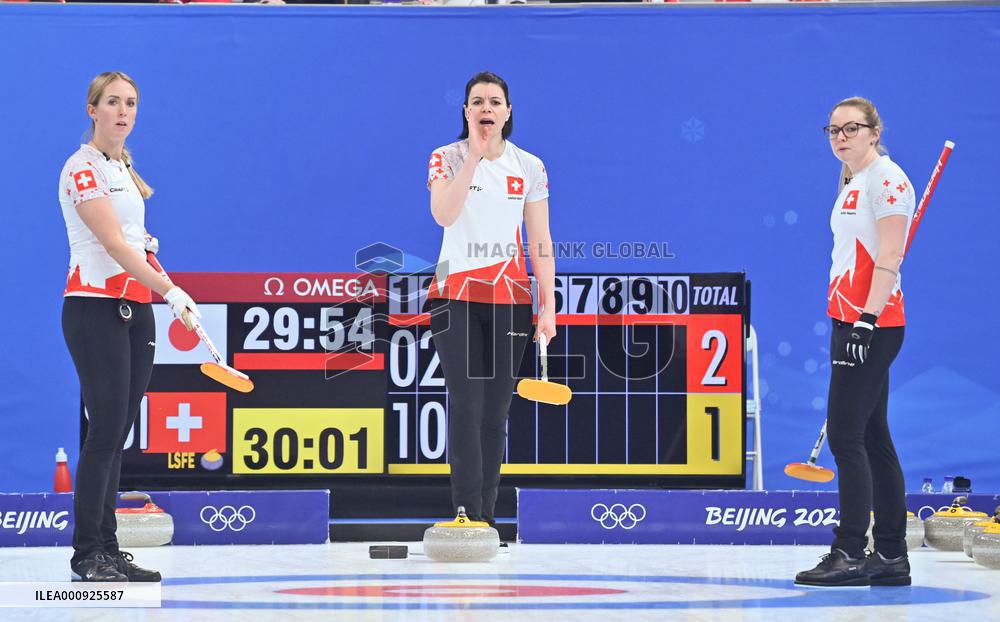 (BEIJING2022)CHINA-BEIJING-OLYMPIC WINTER GAMES-CURLING-WOMEN'S ROUND ROBIN SESSION-JPN VS SUI (CN)
