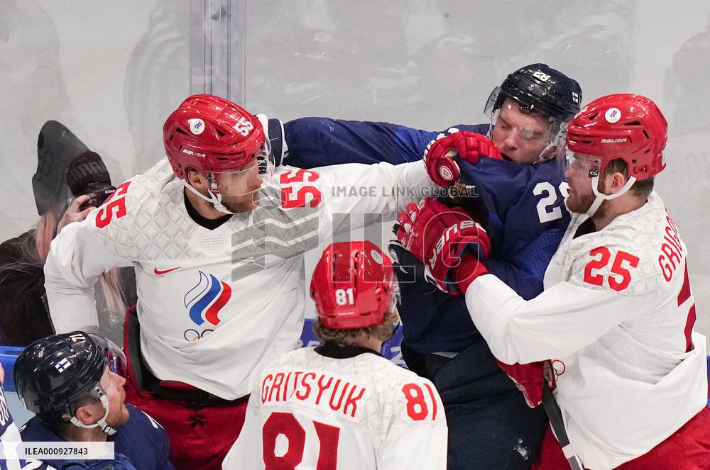 (BEIJING2022)CHINA-BEIJING-OLYMPIC WINTER GAMES-ICE HOCKEY-MEN'S GOLD MEDAL GAME-FIN VS ROC (CN)