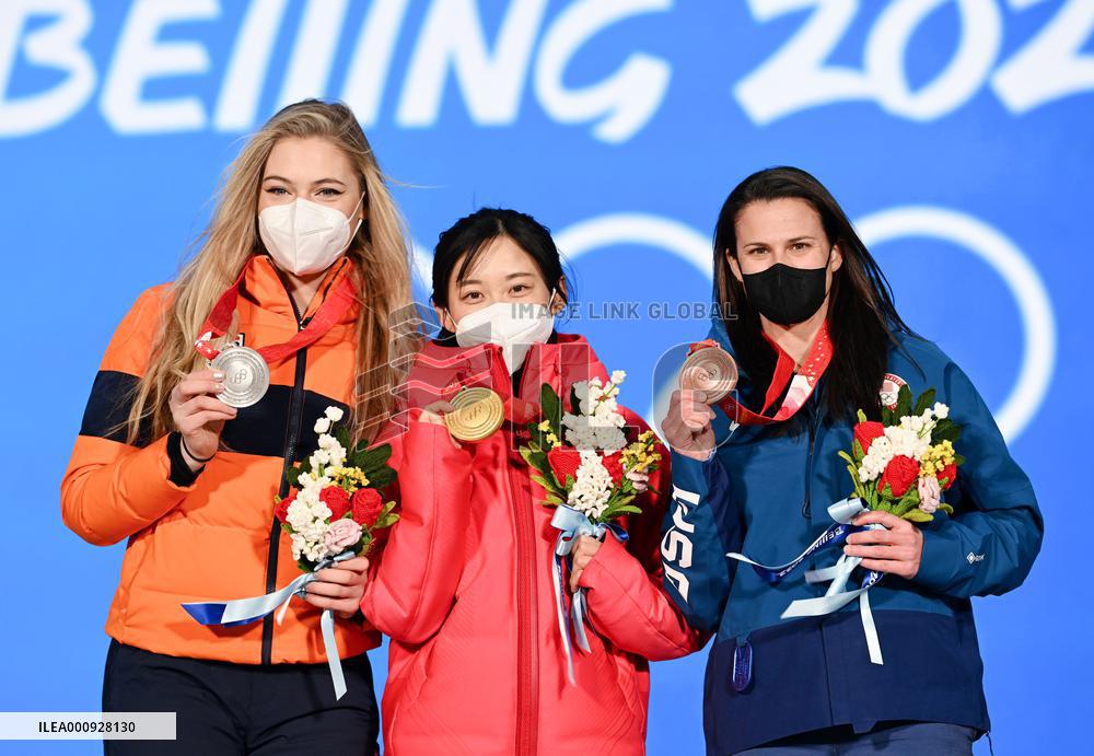 (BEIJING2022)CHINA-BEIJING-OLYMPIC WINTER GAMES-AWARDING CEREMONY-SPEED SKATING-WOMEN'S 1,000M