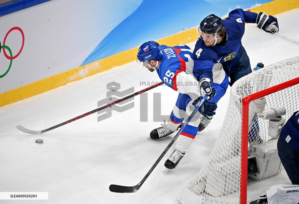 (BEIJING2022)CHINA-BEIJING-OLYMPIC WINTER GAMES-ICE HOCKEY-MAN'S PLAY-OFF SEMIFINAL-FIN VS SVK (CN)