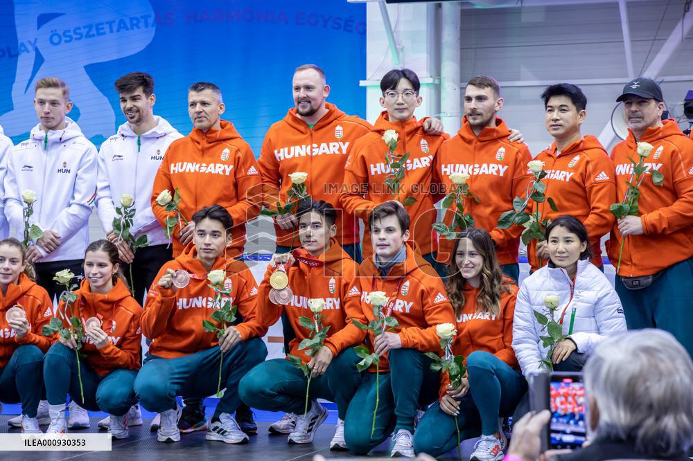(SP)HUNGARY-BUDAPEST-OLYMPIC DELEGATION-WELCOMING CEREMONY
