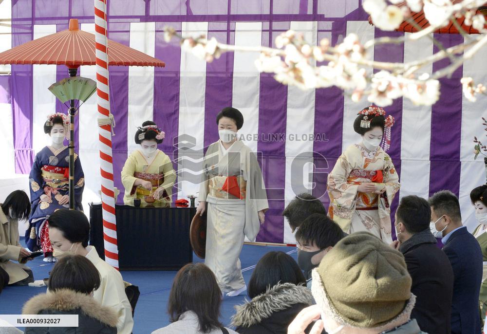 Plum blossoms-viewing festival in Kyoto