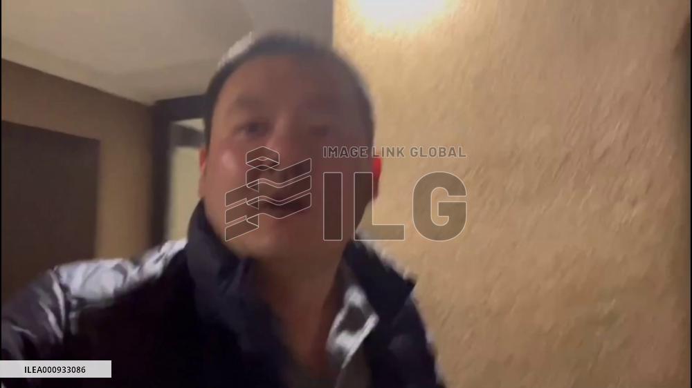 GLOBALink | Xinhua correspondents take refuge in hotel's bomb shelter in Ukraine