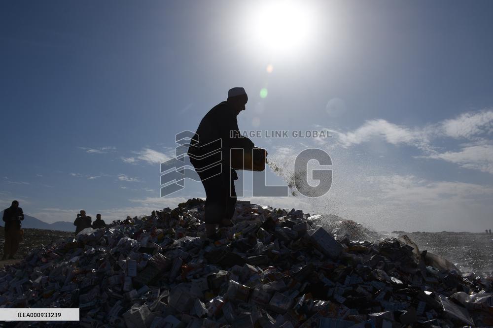 AFGHANISTAN-BALKH-EXPIRED MEDICINE-DISPOSAL