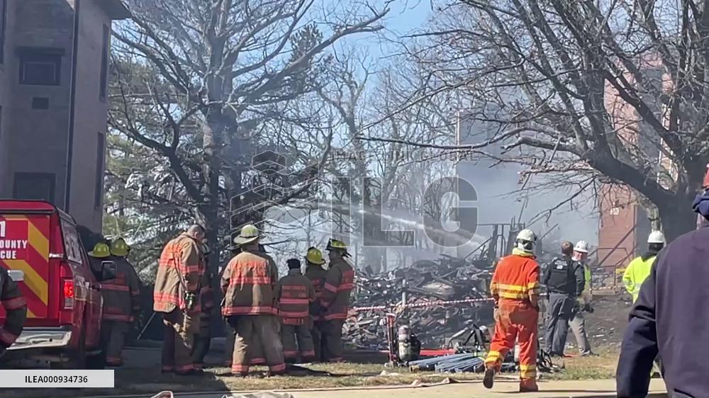 Five in critical condition after explosion crumbles apartments in U.S. Maryland