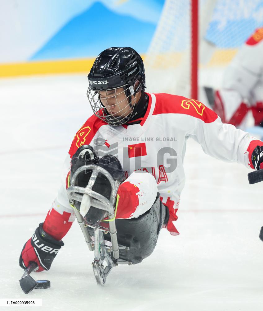 (SP)CHINA-BEIJING-WINTER PARALYMPICS-PARA ICE HOCKEY-GROUP B-CHN VS SVK