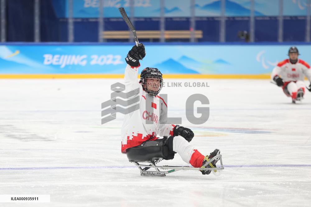 (SP)CHINA-BEIJING-WINTER PARALYMPICS-PARA ICE HOCKEY-GROUP B-CHN VS SVK