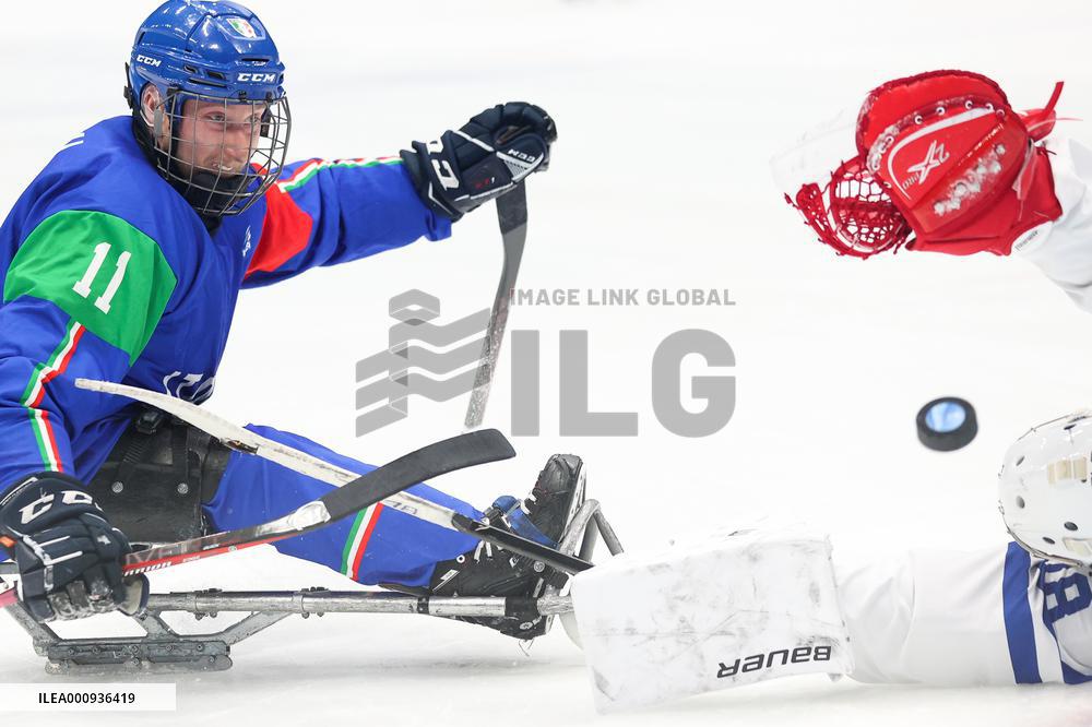 (SP)CHINA-BEIJING-WINTER PARALYMPICS-PARA ICE HOCKEY-GROUP B-SLOVAKIA VS ITALY