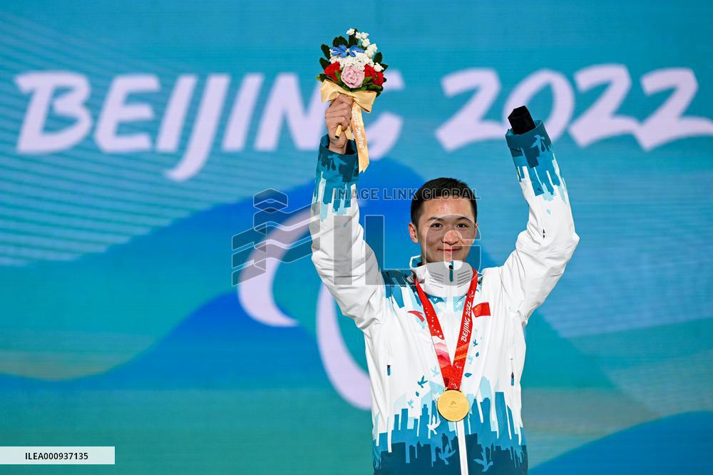 (SP)CHINA-ZHANGJIAKOU-WINTER PARALYMPICS-AWARDING CEREMONY-PARA SNOWBOARD(CN)