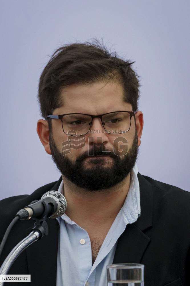 Activity of the President Elect of Chile Gabriel Boric before ta