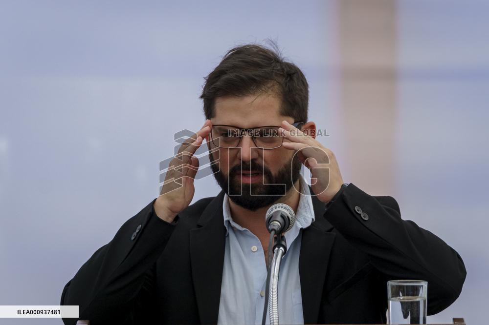 Activity of the President Elect of Chile Gabriel Boric before ta