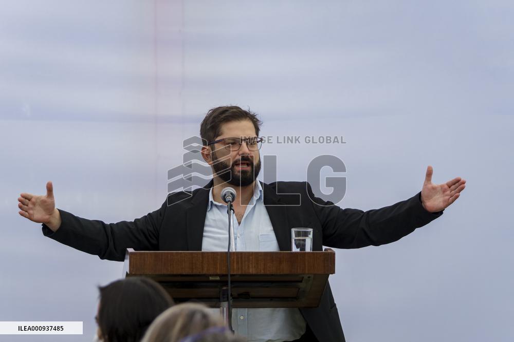Activity of the President Elect of Chile Gabriel Boric before ta