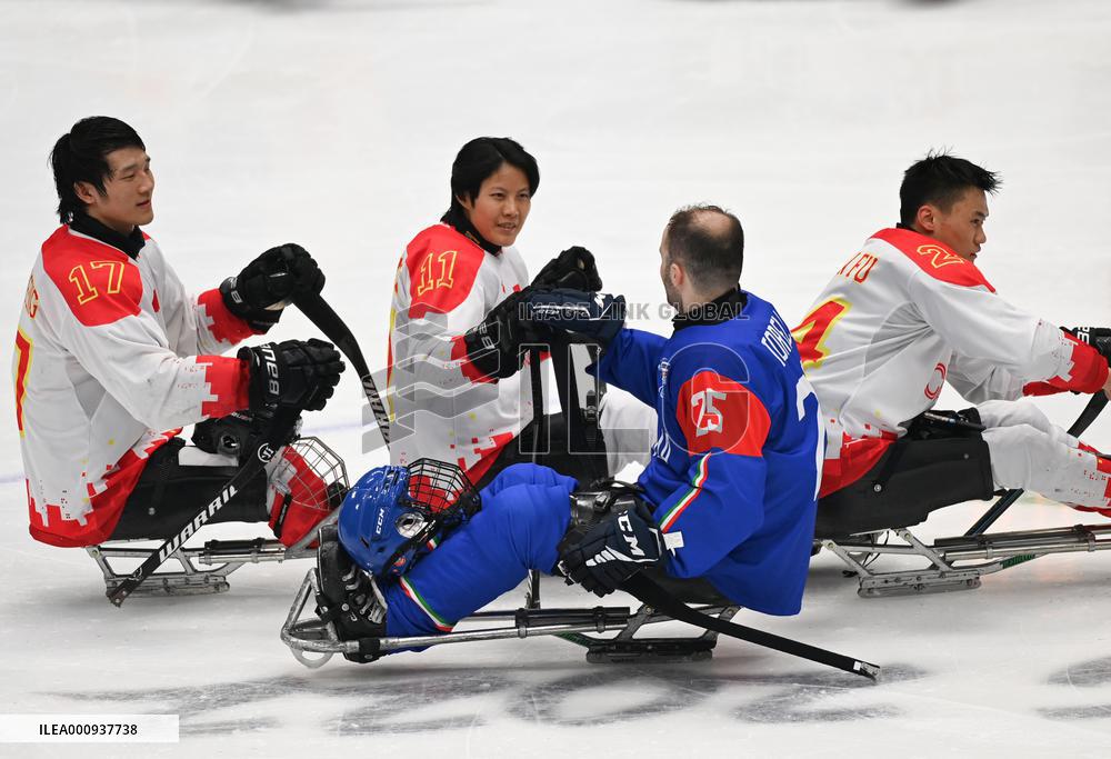 (SP)CHINA-BEIJING-WINTER PARALYMPICS-PARA ICE HOCKEY-GROUP B-CHN VS ITA (CN)