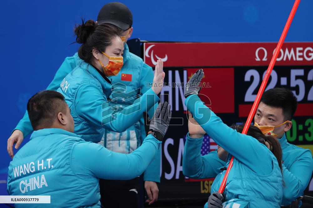 (SP)CHINA-BEIJING-WINTER PARALYMPICS-WHEELCHAIR CURLING-ROUND ROBIN SESSION-CHN VS USA (CN)