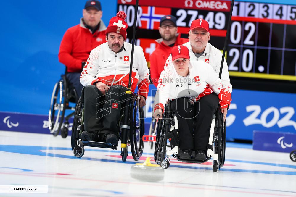 (SP)CHINA-BEIJING-WINTER PARALYMPICS-WHEELCHAIR CURLING-ROUND ROBIN SESSION-NOR VS SUI(CN)