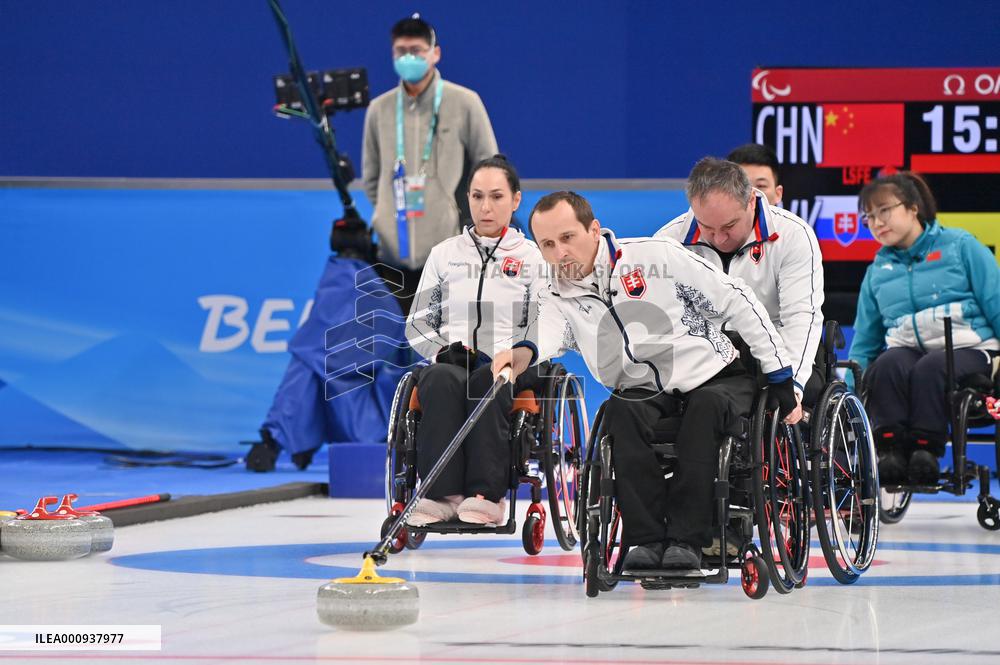 (SP)CHINA-BEIJING-WINTER PARALYMPICS-WHEELCHAIR CURLING-ROUND ROBIN SESSION-CHN VS SVK  (CN)