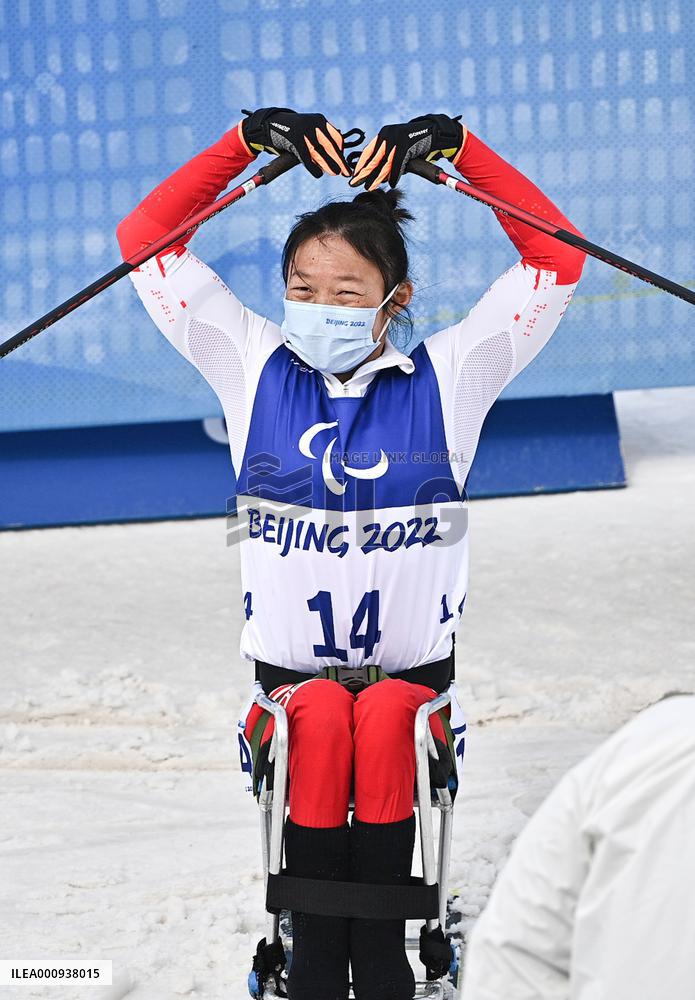 (SP)CHINA-ZHANGJIAKOU-WINTER PARALYMPICS-PARA CROSS-COUNTRY SKIING-WOMEN'S SPRINT SITTING FINAL (CN)