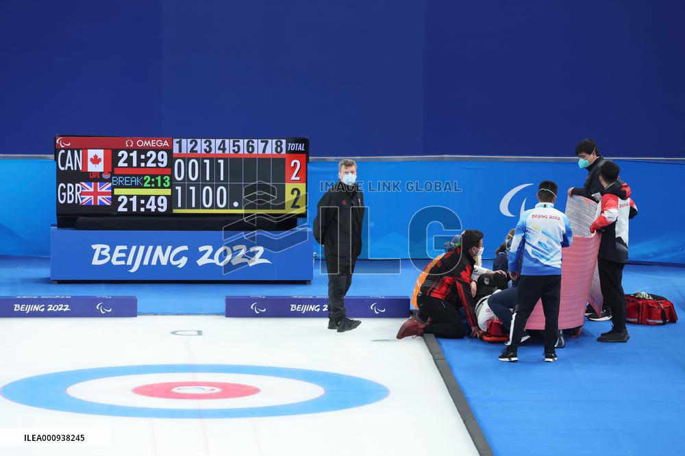 (SP)CHINA-BEIJING-WINTER PARALYMPICS-WHEELCHAIR CURLING-ROUND ROBIN SESSION-CAN VS GBR(CN)