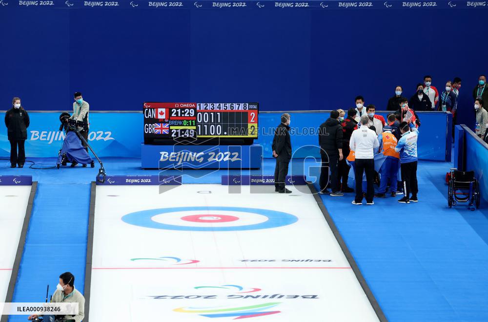 (SP)CHINA-BEIJING-WINTER PARALYMPICS-WHEELCHAIR CURLING-ROUND ROBIN SESSION-CAN VS GBR(CN)
