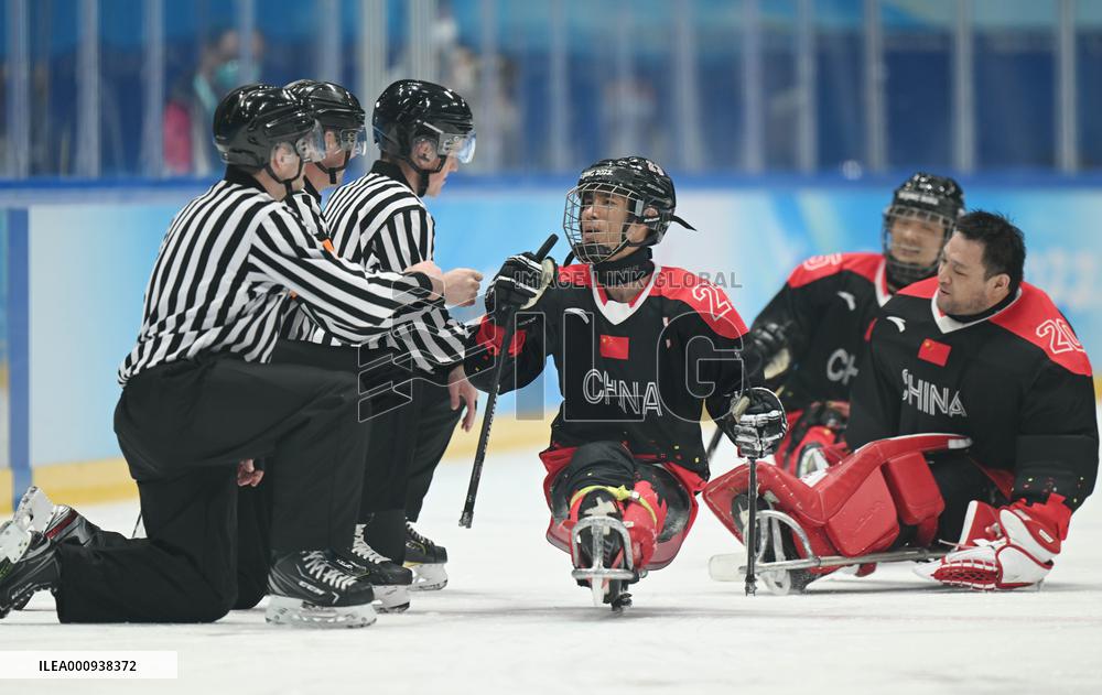 (SP)CHINA-BEIJING-WINTER PARALYMPICS-PARA ICE HOCKEY-QUALIFYING FINALS-CHN VS CZE (CN)