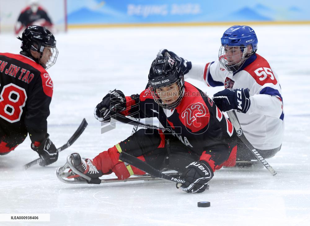 (SP)CHINA-BEIJING-WINTER PARALYMPICS-PARA ICE HOCKEY-QUALIFYING FINALS-CHN VS CZE (CN)