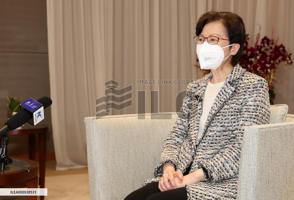 CHINA-HONG KONG-CARRIE LAM-INTERVIEW (CN)