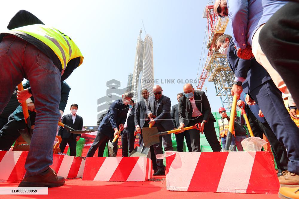 EGYPT-NEW ADMINISTRATIVE CAPITAL-CBD CONSTRUCTION-CRESCENT TOWER-TOPPING OUT