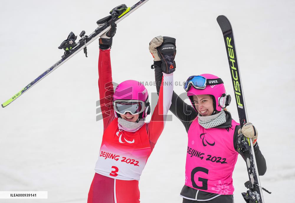 (SP)CHINA-BEIJING-WINTER PARALYMPICS-ALPINE SKIING-WOMEN'S GIANT SLALOM-VISION IMPAIRED (CN)