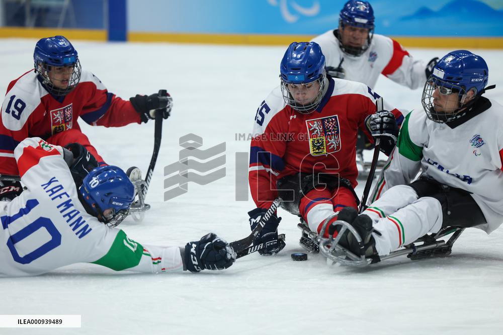 (SP)CHINA-BEIJING-WINTER PARALYMPICS-PARA ICE HOCKEY-CLASSIFICATION GAME 5-6-CZE VS ITA(CN)